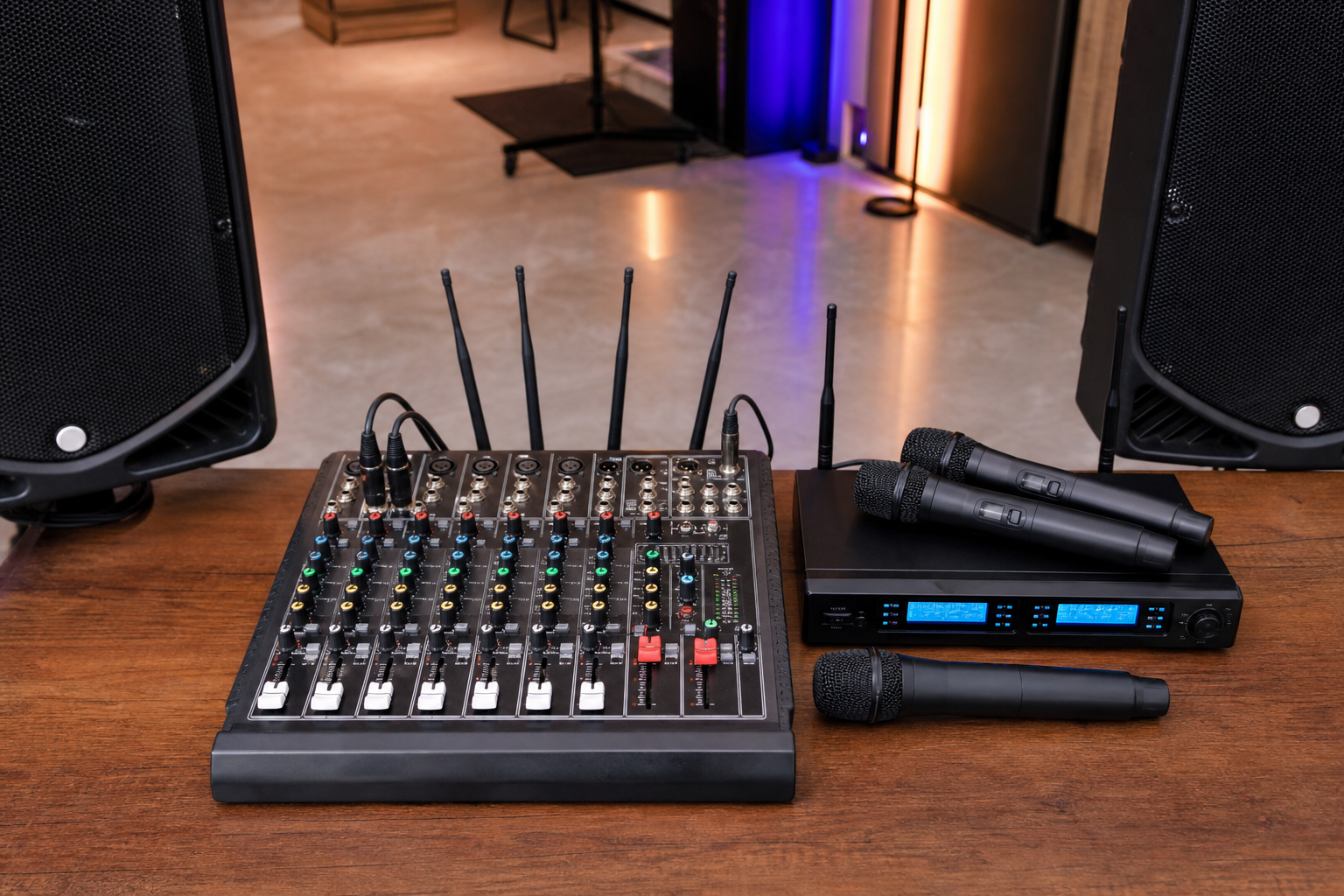 UHF Wireless Audio Mixer Setup: DJ and Karaoke System Guide