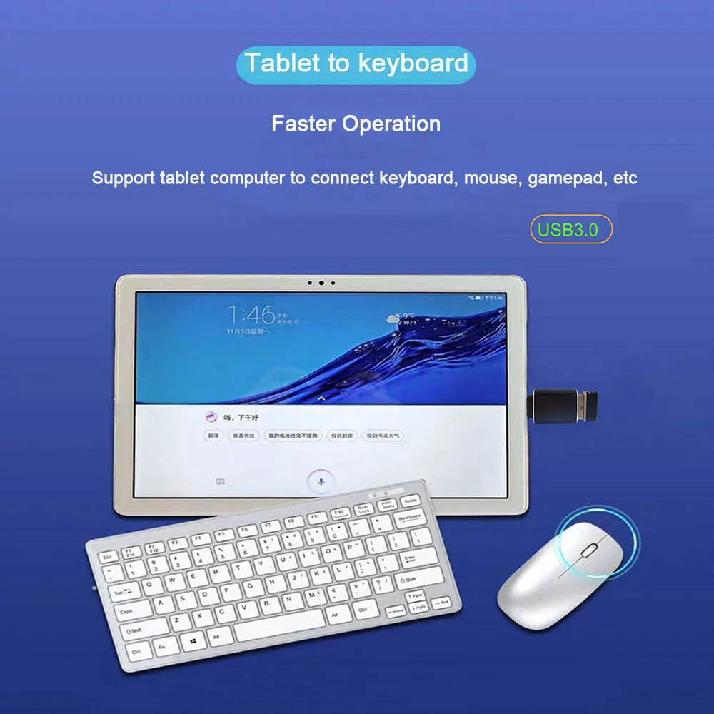2pcs OTG Adapter USB 3.0 A Female to Type-C Male High-Speed Durable Metal for MacBook Android iPad Pro