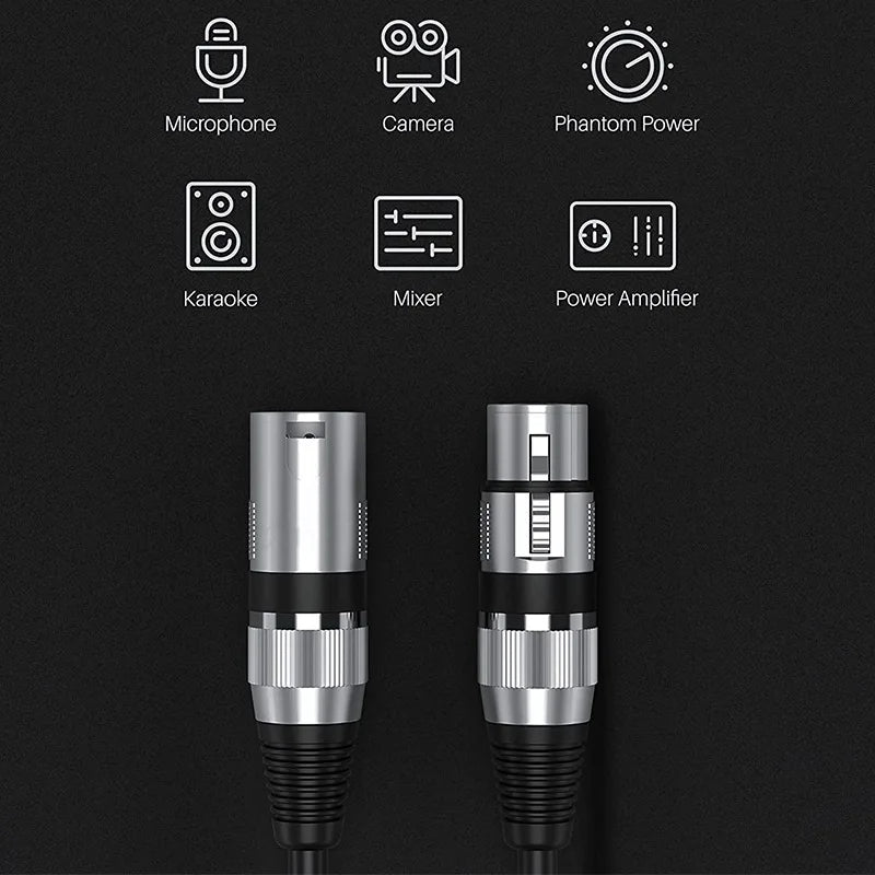 5M Hridz XLR Audio Cable Male to Female High-Fidelity Sound for Microphones Mixers Speakers & Amplifiers