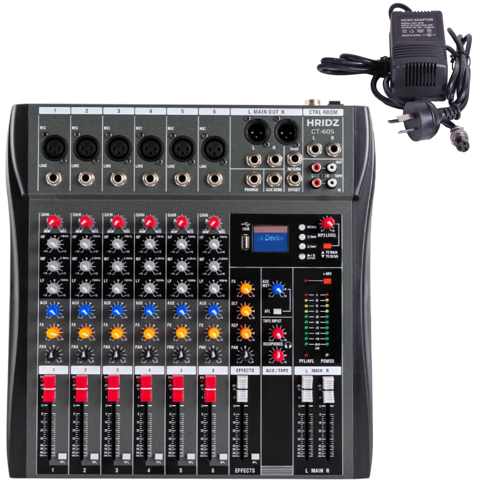 Hridz 6-Channel Karaoke Audio Sound Mixer & UHF Wireless Microphone System Bundle
