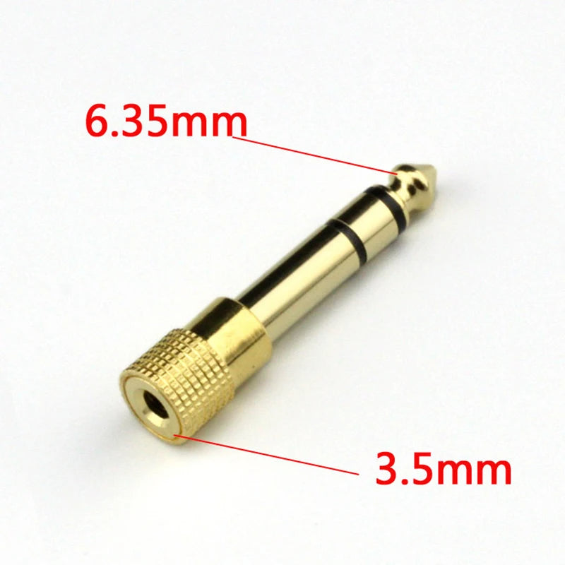 Hridz 3.5mm to 6.35mm Stereo Jack Adapter – Gold-Plated 1/4" Headphone & Guitar Converter
