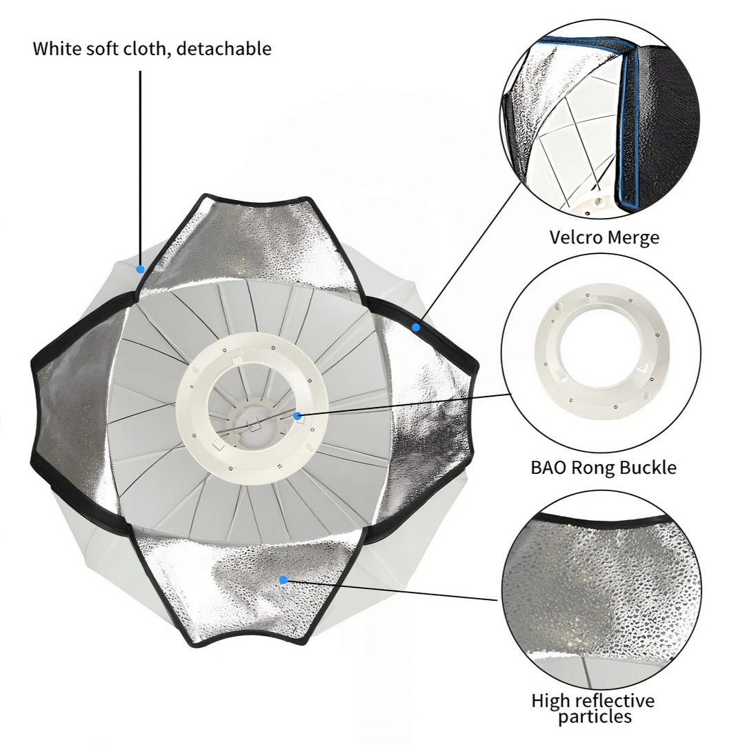 Hridz GLS65 65cm Globe Lantern Softbox with Bowens Mount – Collapsible 360° Diffuser