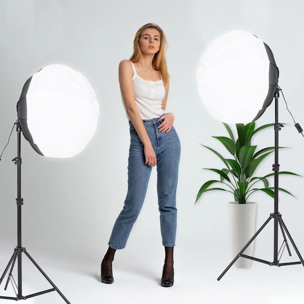 Hridz GLS65 65cm Globe Lantern Softbox with Bowens Mount – Collapsible 360° Diffuser