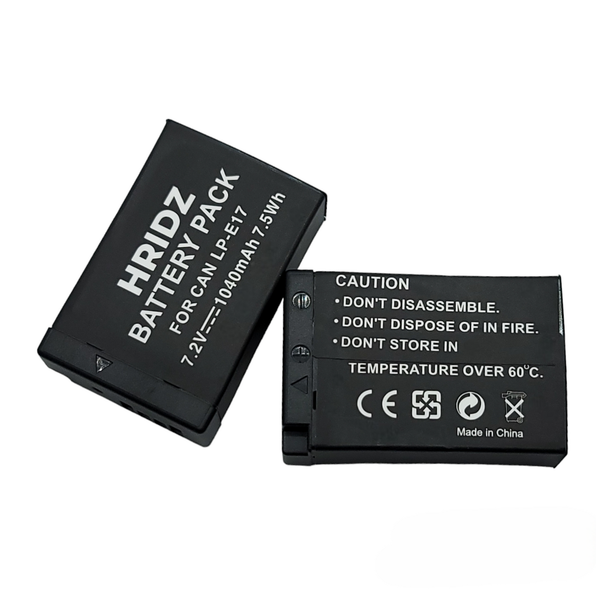 Hridz LP-E17 Battery & Charger Kit – 2 Batteries + Dual USB Charger for Canon EOS R8, R50, RP, M6, 200D, 77D, 800D
