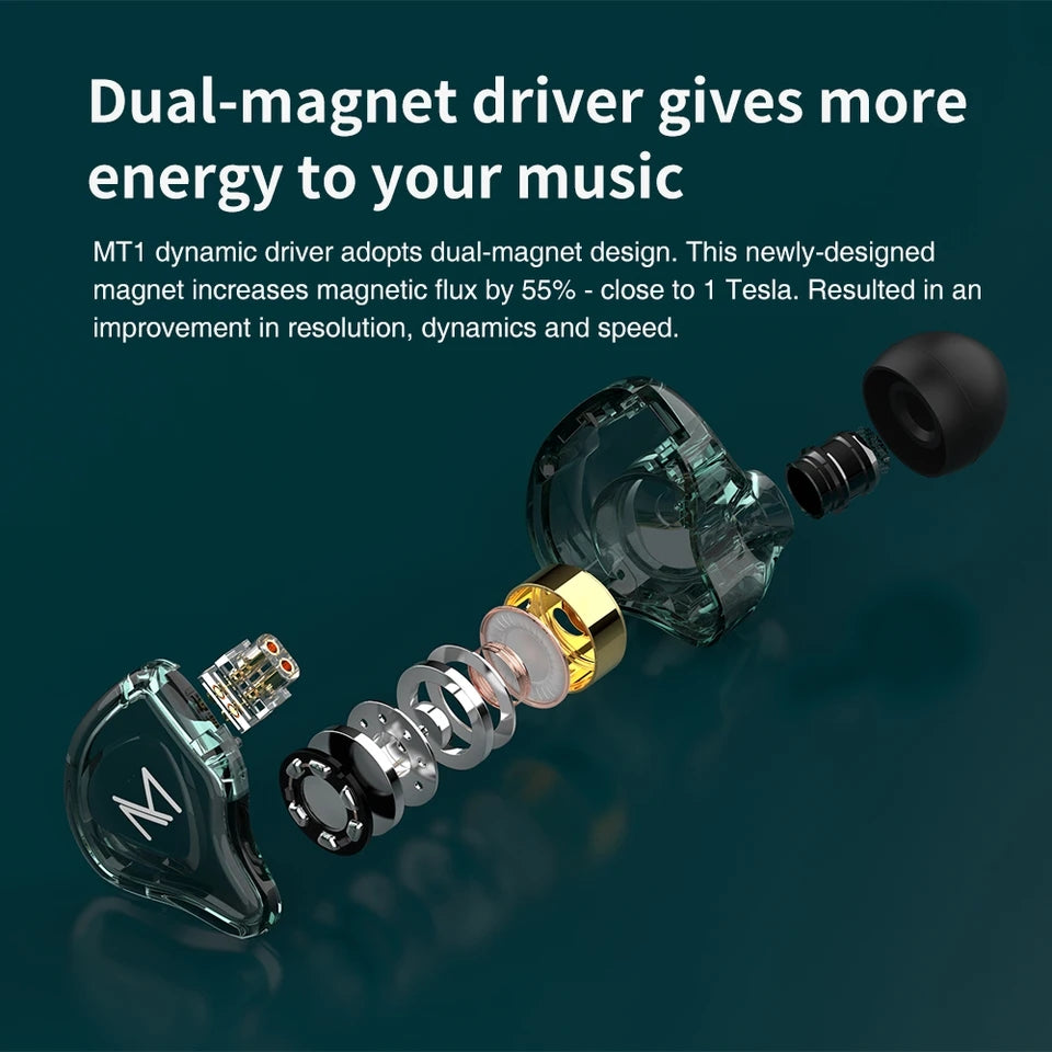 Hridz MT1 HiFi In-Ear Monitor Earphones – With or Without Mic, Dynamic DJ Monitors