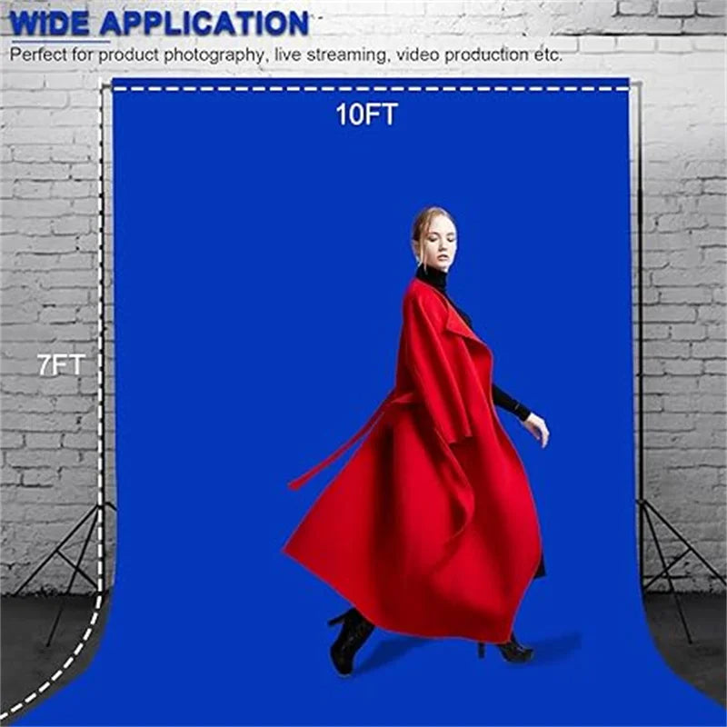 Hridz Photography Muslin Backdrop 2x3m & 3x3.6m – Green Screen, White, Black, Grey, Blue