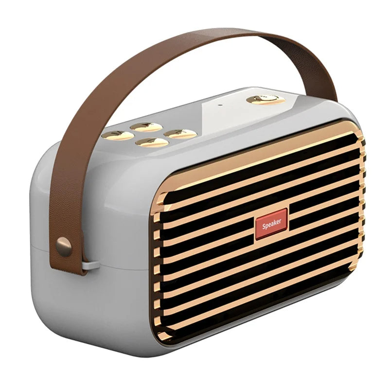 Hridz Retro Portable Bluetooth 5.0 Speaker – Stereo HiFi Sound, 1200mAh Battery, AUX & USB