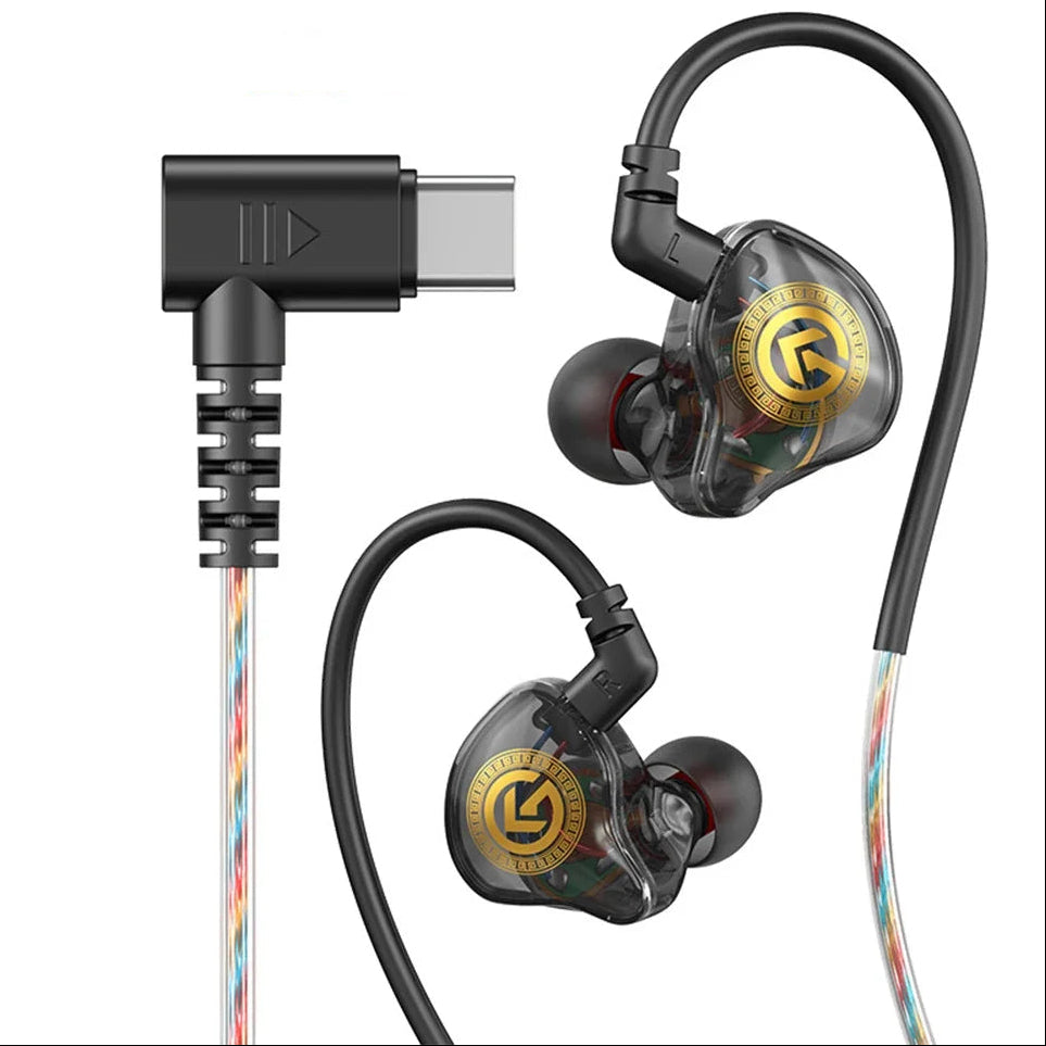 Hridz USB Type-C Wired In-Ear Earphones with Microphone Hifi Headphones with Volume Control
