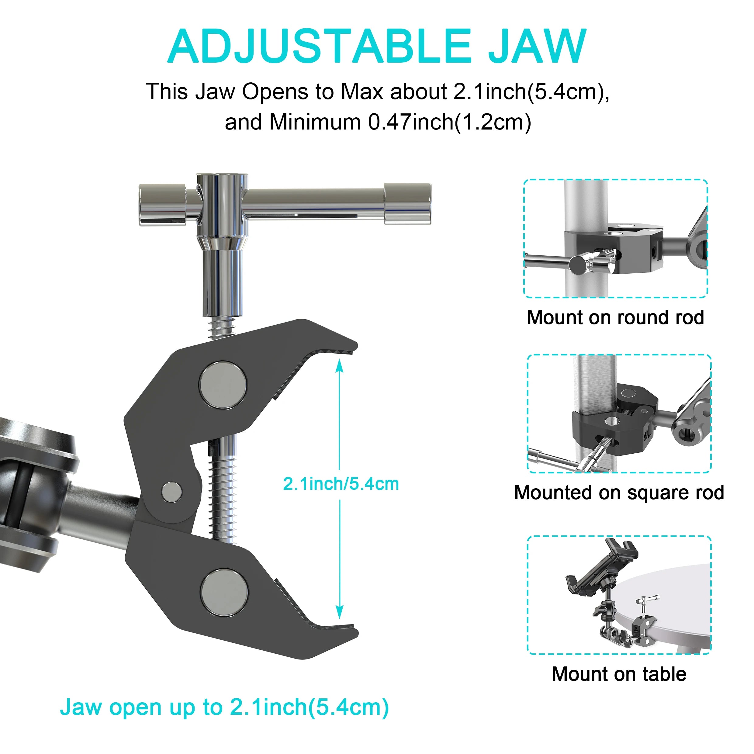 Universal Phone & Tablet Holder Mount for Treadmill, Bike, Stroller, Wheelchair & Golf Cart