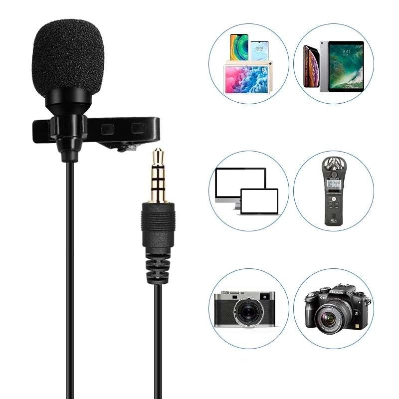 HRIDZ 6M+ 3.5mm Jack Clip-on Lavalier Lapel Microphone for iPhone Android DSLR Cameras