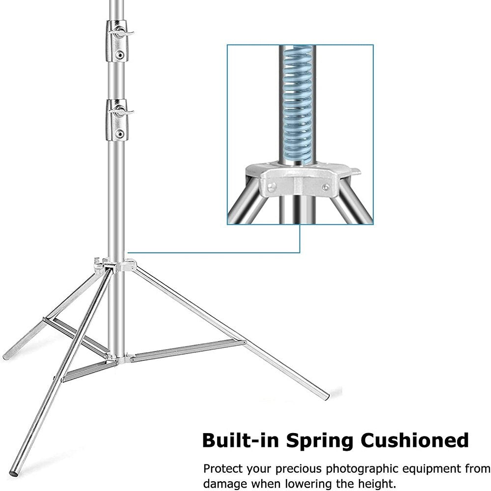 Hridz 280cm Stainless Steel Stand Heavy Duty for Light Softbox Strobe Umbrella Construction