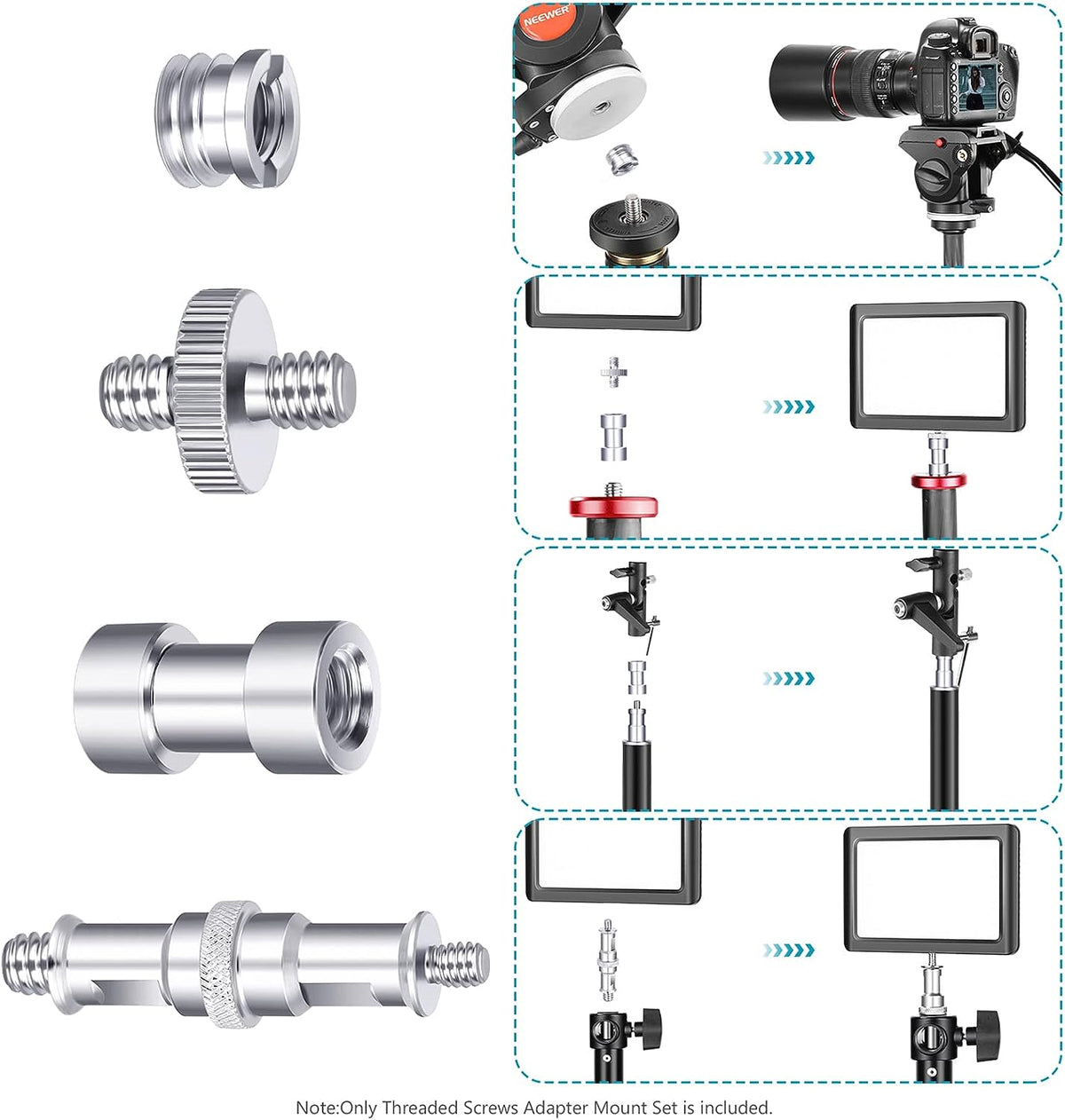 Hridz Tripod Screw Adapter – 1/4" to 3/8" Spigot Converter for Camera, Flash & Mic Rigs