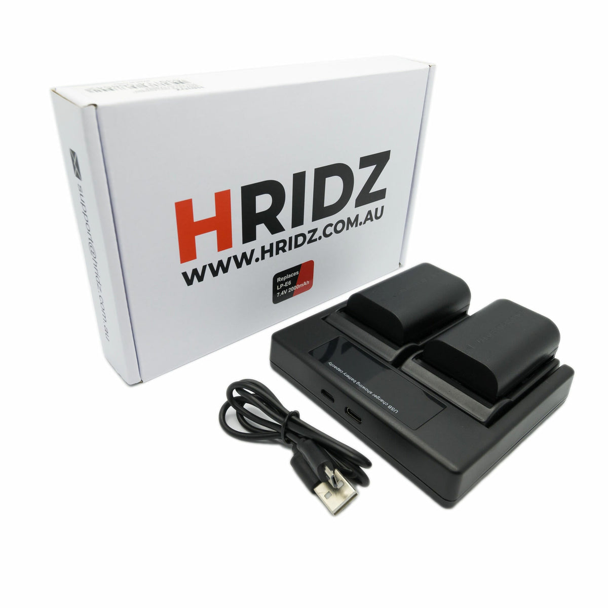 Hridz replacement camera batteries and dual chargers for Canon, Nikon, Sony and Panasonic