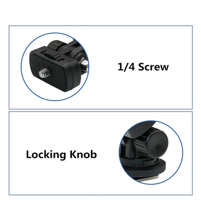 1/4” Quick Release Monitor Mount with Cold Shoe – Swivel & Tilt Adjustable Camera Holder