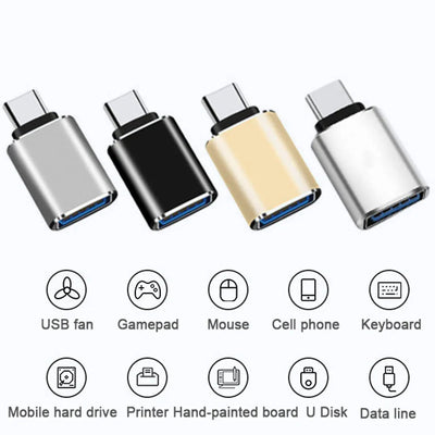 2pcs OTG Adapter USB 3.0 A Female to Type-C Male High-Speed Durable Metal for MacBook Android iPad Pro