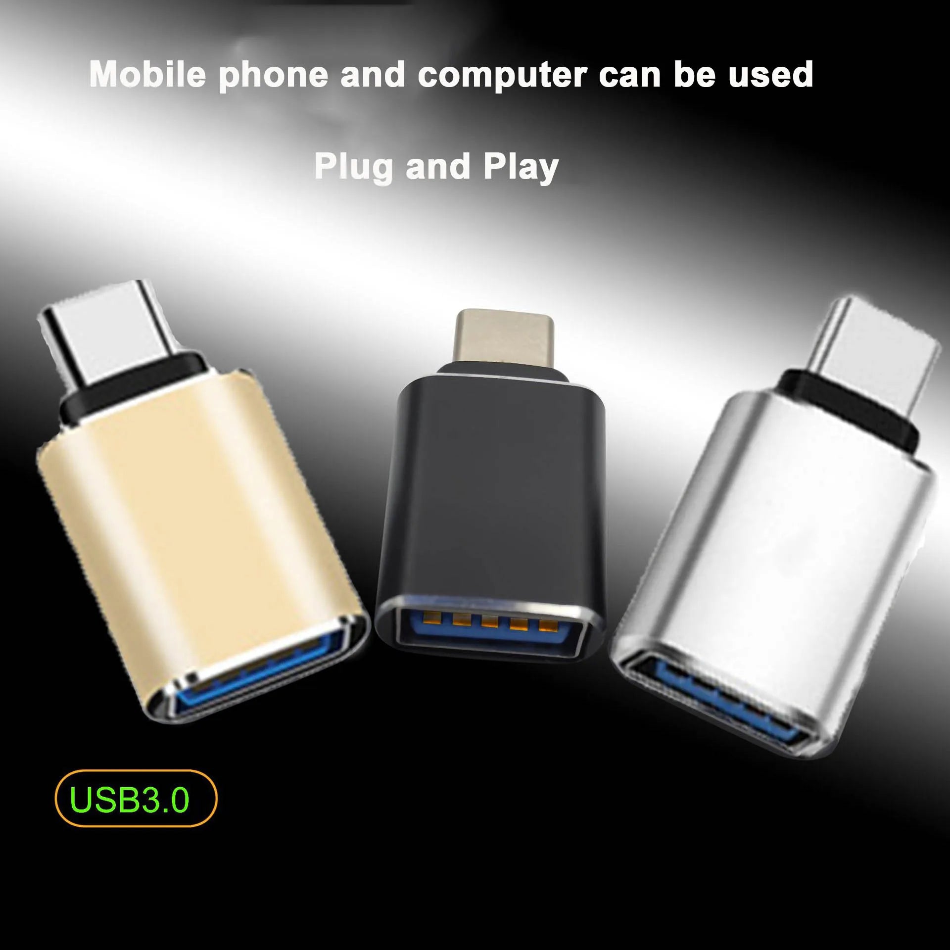 2pcs OTG Adapter USB 3.0 A Female to Type-C Male High-Speed Durable Metal for MacBook Android iPad Pro