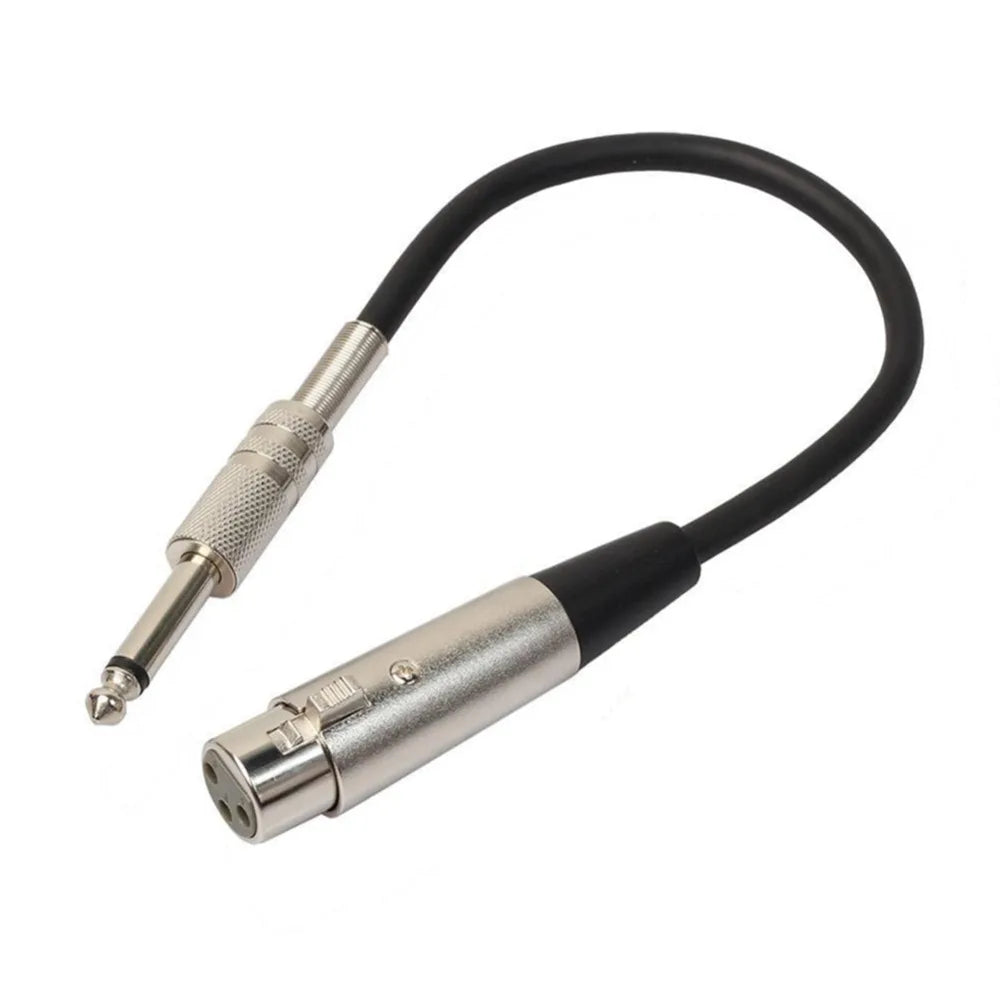 Hridz 1/4” 6.35mm Stereo Jack to 3-Pin XLR Audio Cable – Professional Mic Adapter Cord for Speaker Amplifier (30cm)