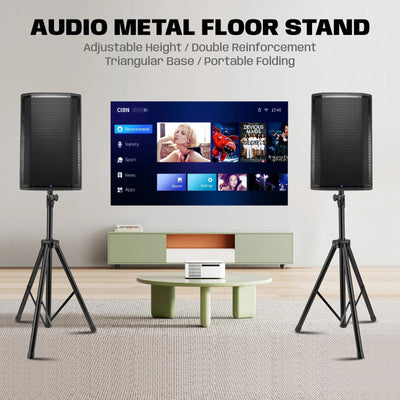 Hridz 186cm Heavy-Duty Speaker Stand Professional DJ Tripod with Base Plate