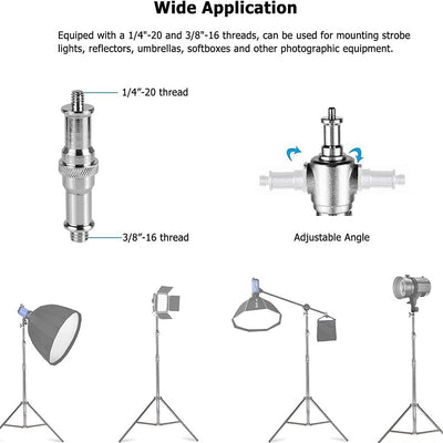 Hridz 280cm Black Stainless Steel Light Stand Colour Heavy Duty with Spigot
