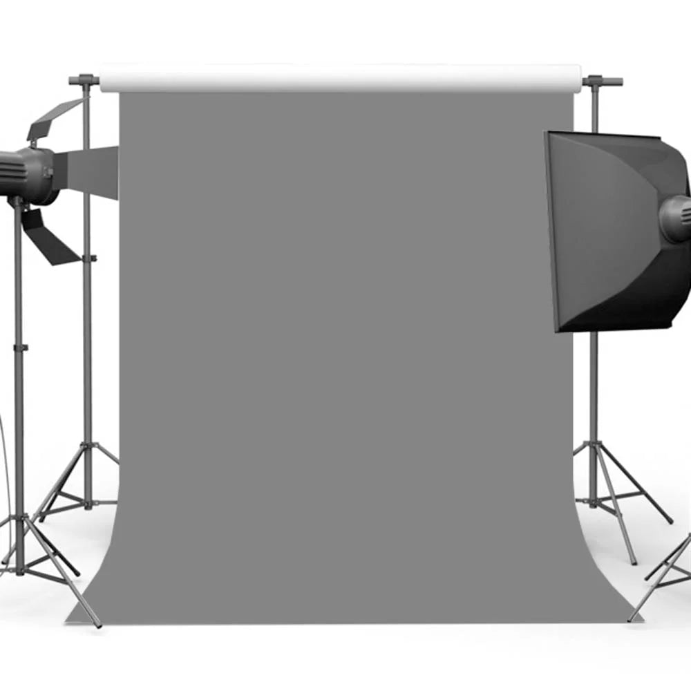 Hridz 2x3m Grey Muslin Photography Backdrop with Pocket
