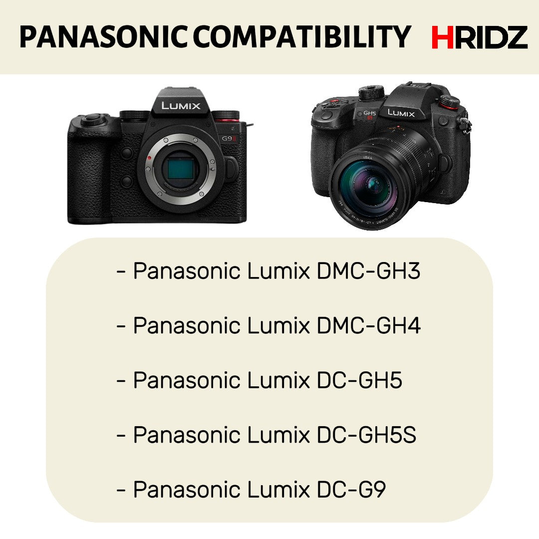 Hridz BLF19 Replacement Battery for Panasonic Lumix GH3/GH4/GH5/G9