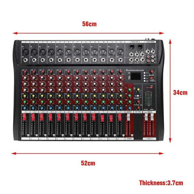 Hridz CT-120S 12-channel Bluetooth mixer with built-in effects