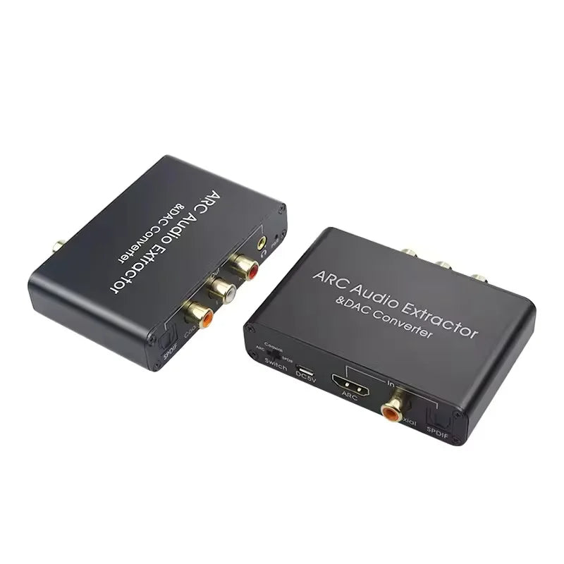Hridz HDMI ARC Audio Extractor DAC Converter with Optical Coaxial SPDIF RCA 3.5mm Headphone Output for TV & Home Theater