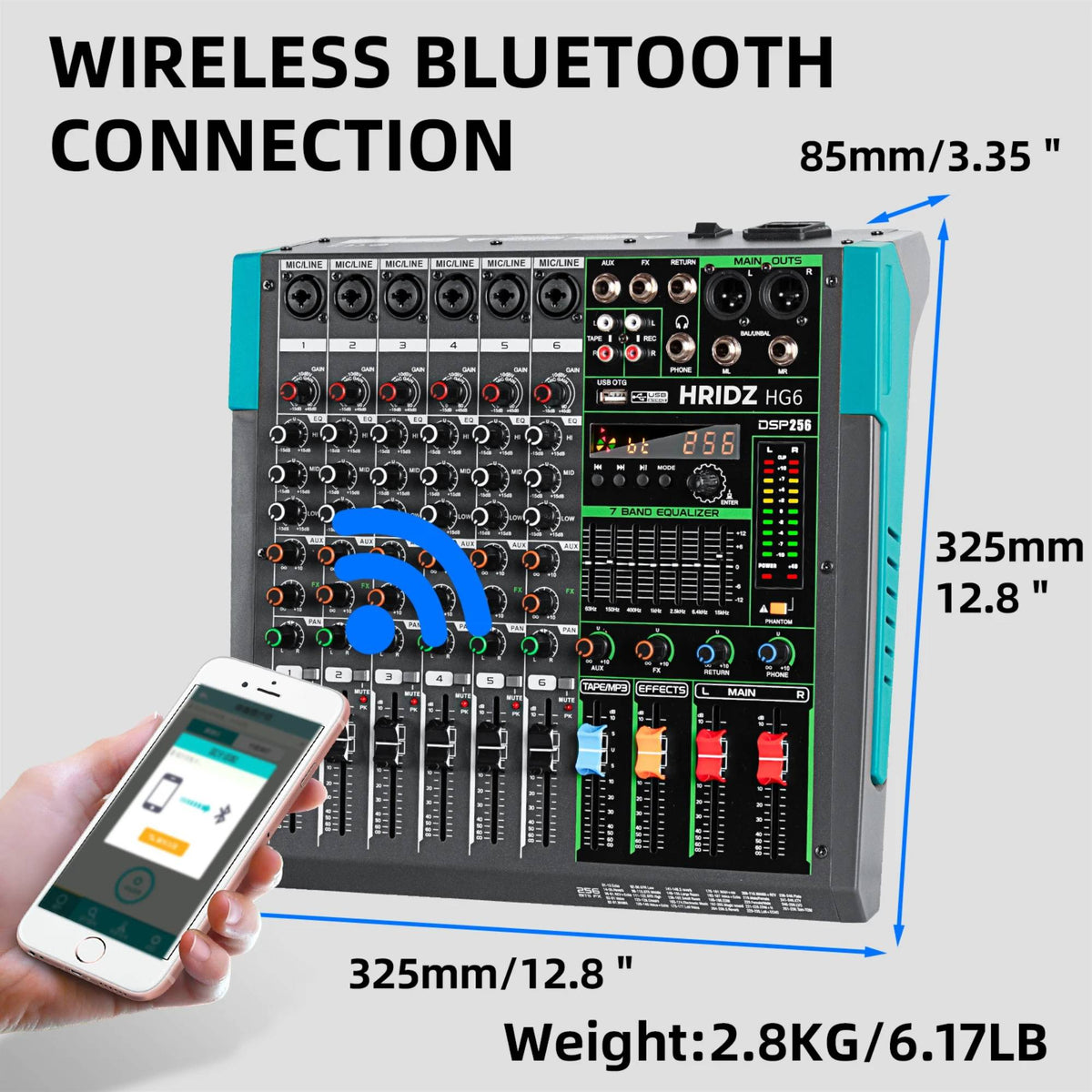 Hridz HG6 6-Channel Professional Audio Mixer