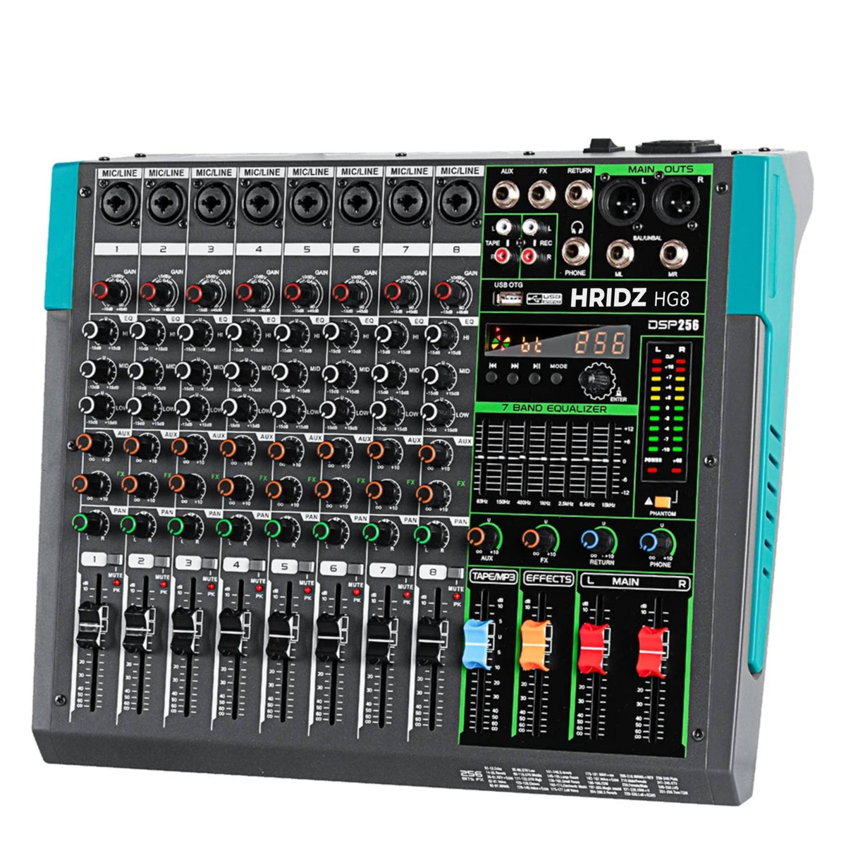 Hridz HG8 8-Channel Professional Audio Mixer