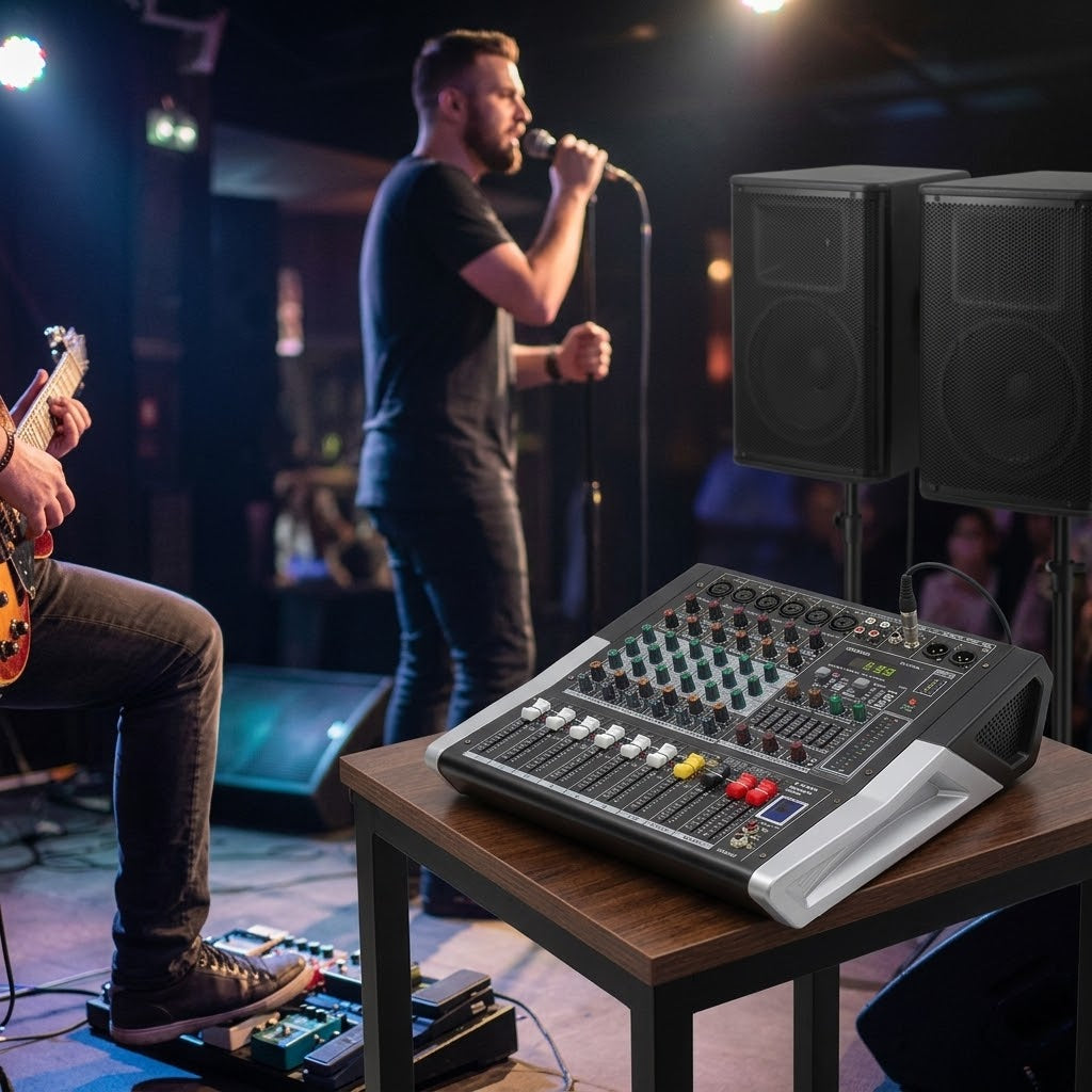 Hridz KG-4 / KG-6 / KG-8 Powered Audio Mixer 600W × 2 with Bluetooth, USB & Built-In Effects