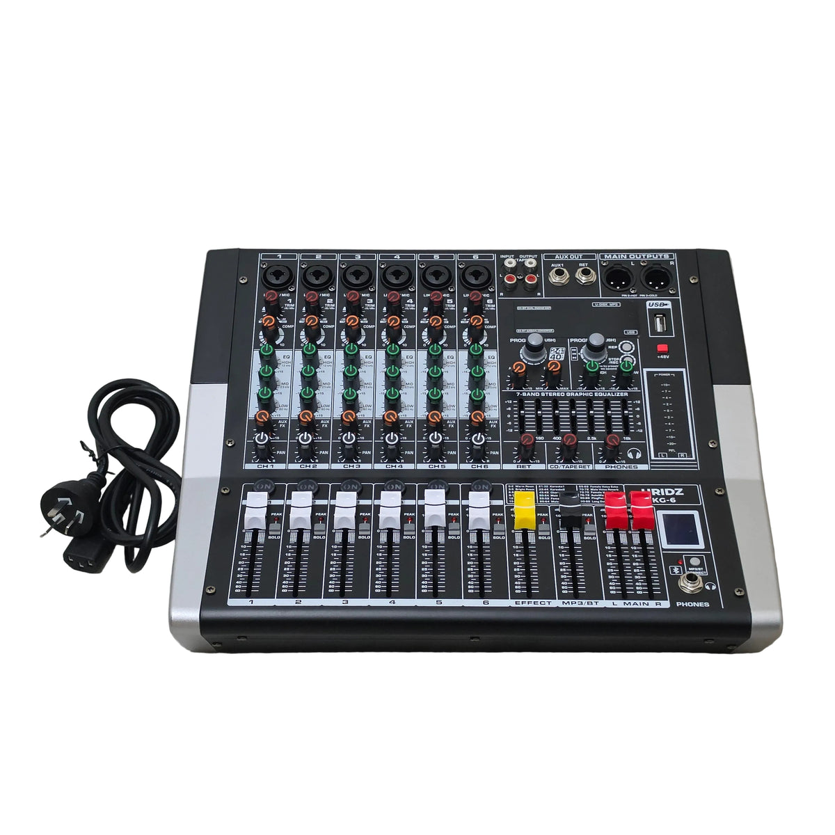 Hridz KG-6 Powered Mixer & U8 Dual Wireless Mic Bundle, 600W × 2