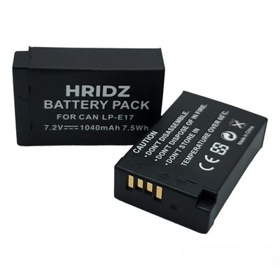 Hridz LP-E17 Battery & Charger Kit – 2 Batteries + Dual USB Charger for Canon EOS R8, R50, RP, M6, 200D, 77D, 800D