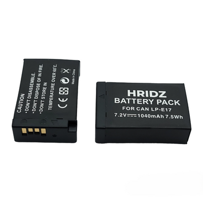 Hridz LP-E17 Battery & Charger Kit – 2 Batteries + Dual USB Charger for Canon EOS R8, R50, RP, M6, 200D, 77D, 800D