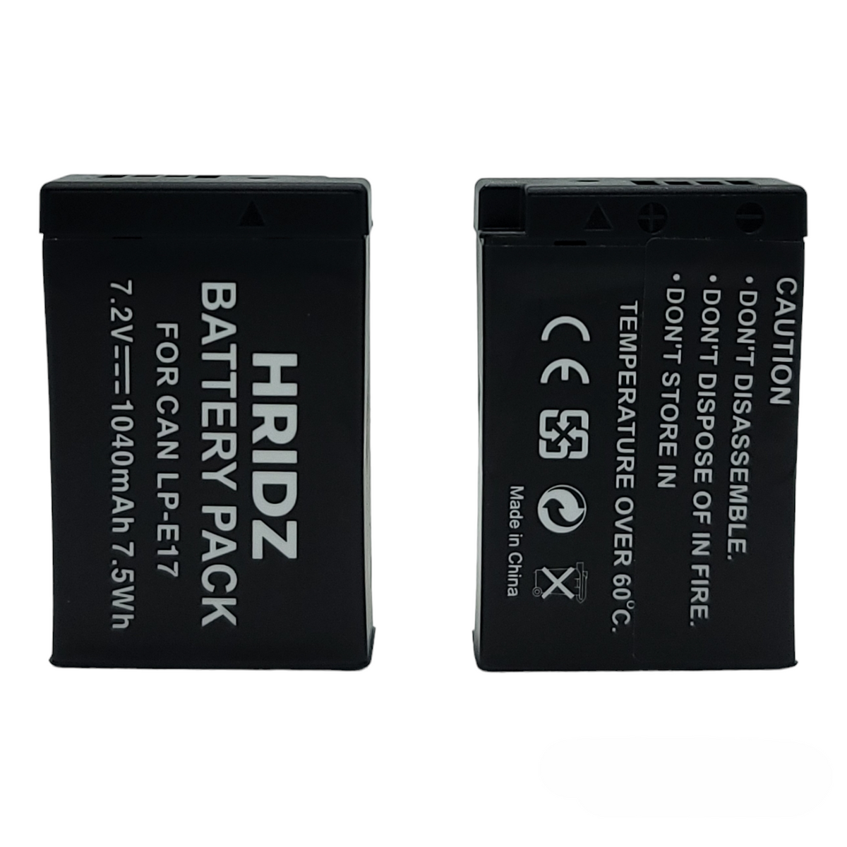 Hridz LP-E17 Battery & Charger Kit – 2 Batteries + Dual USB Charger for Canon EOS R8, R50, RP, M6, 200D, 77D, 800D