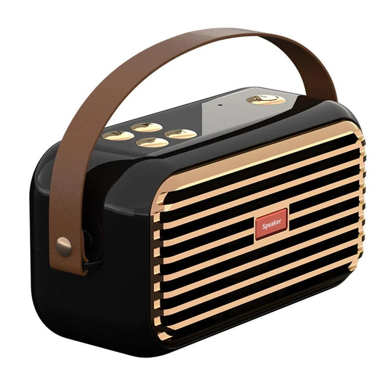 Hridz Retro Portable Bluetooth 5.0 Speaker – Stereo HiFi Sound, 1200mAh Battery, AUX & USB