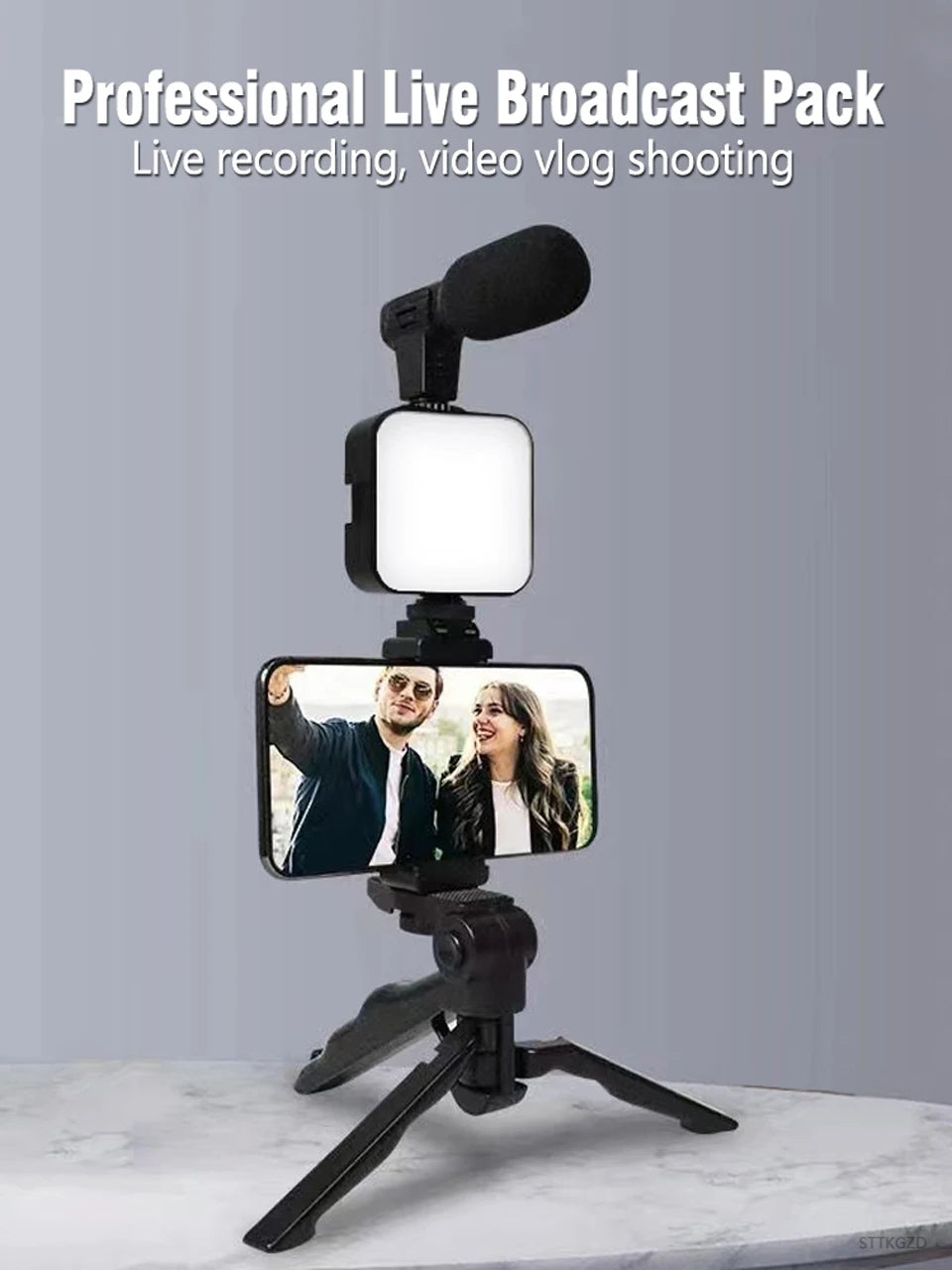 Hridz Smartphone Vlogging Kit – Tripod, LED Fill Light & Microphone for TikTok, YouTube & Live Streaming
