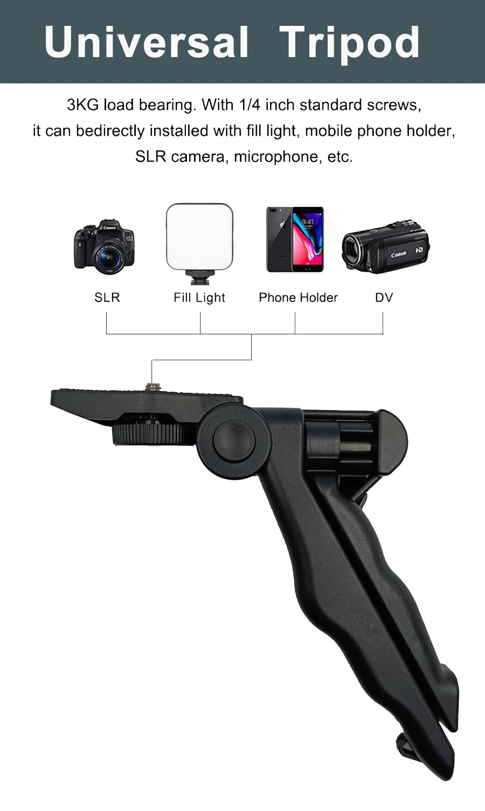 Hridz Smartphone Vlogging Kit – Tripod, LED Fill Light & Microphone for TikTok, YouTube & Live Streaming