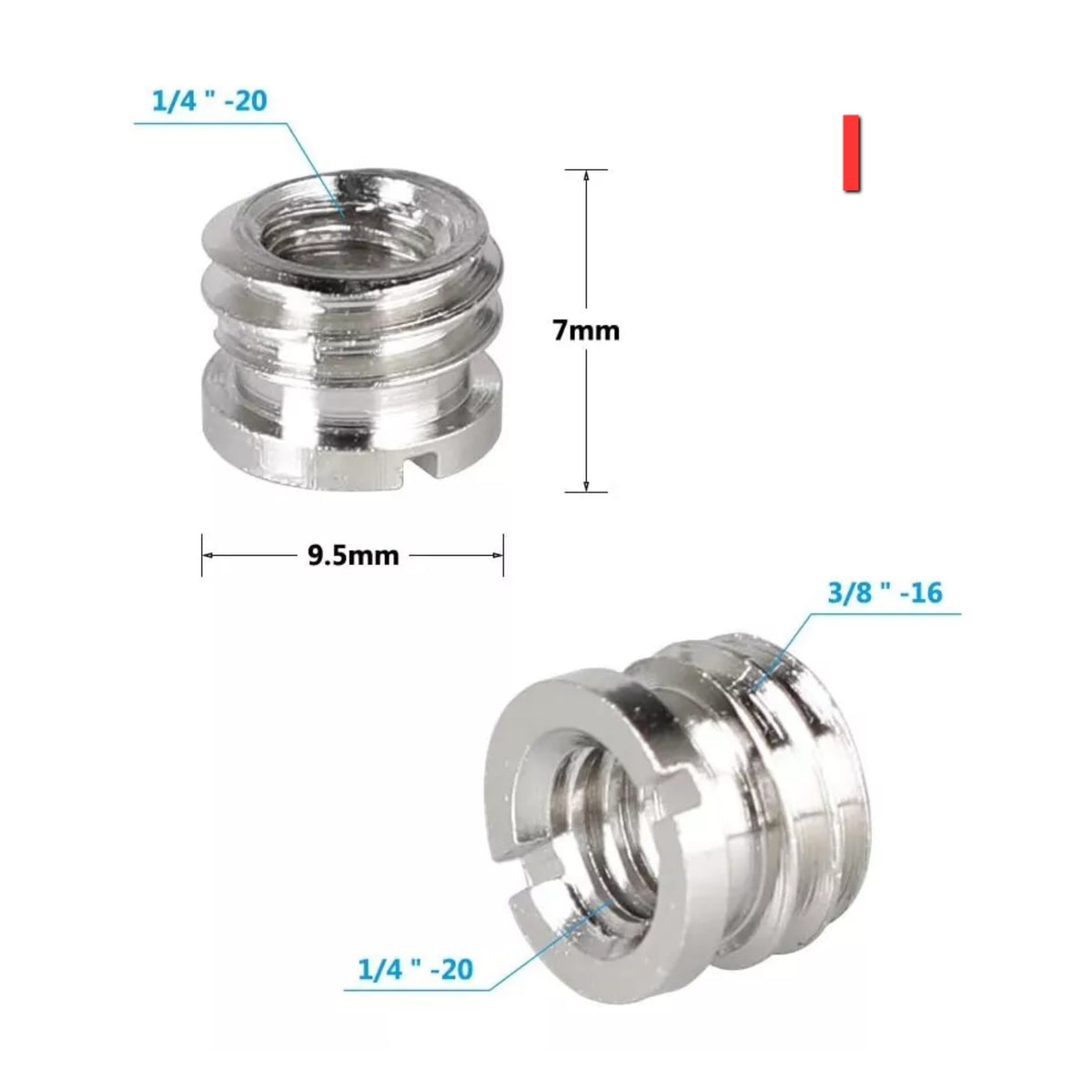 Hridz Tripod Screw Adapter – 1/4" to 3/8" Spigot Converter for Camera, Flash & Mic Rigs