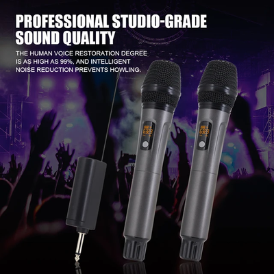 Hridz UR-109S Rechargeable Dual UHF Wireless Microphone System for Karaoke & Performances