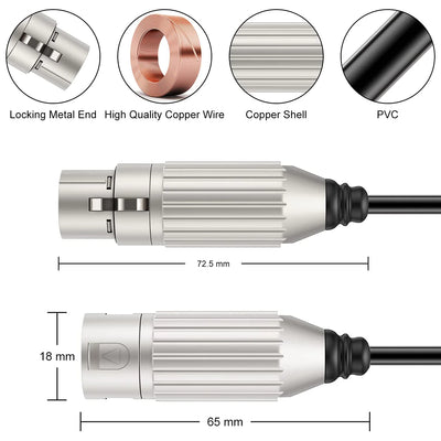 Hridz XLR Cable Male to Female – Balanced Microphone Lead for Mics, Mixers & Speakers