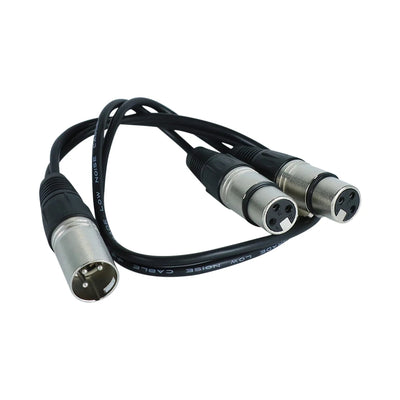 Hridz XLR Y-Splitter Audio Cable (50cm) – 1 Female to 2 Male Adapter