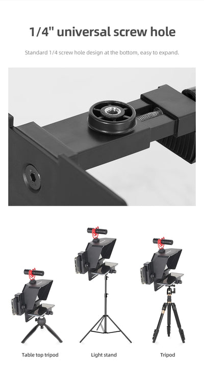 Mini Teleprompter for Mobile & DSLR Camera Recording - Portable Inscriber Artifact Video With Remote Control
