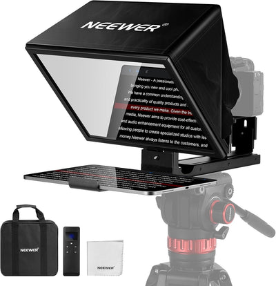 NEEWER Basic X12B Aluminum Alloy Liftable Teleprompter 12" for iPad Tablet Phone DSLR Camera