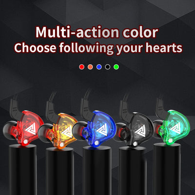 QKZ AK6 In Ear Monitor Earphone 6-Dynamic Driver Unit Headphone With Mic HIFI Headset
