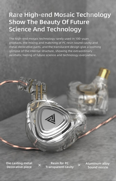 QKZ ZX3 No-Mic Dynamic Earphone In-Ear Monitor HiFi Heavy Bass Wired Headphones IEM