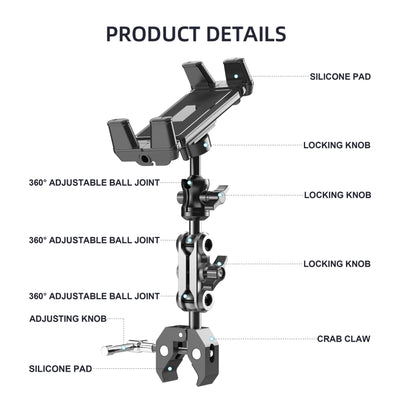 Universal Phone & Tablet Holder Mount for Treadmill, Bike, Stroller, Wheelchair & Golf Cart