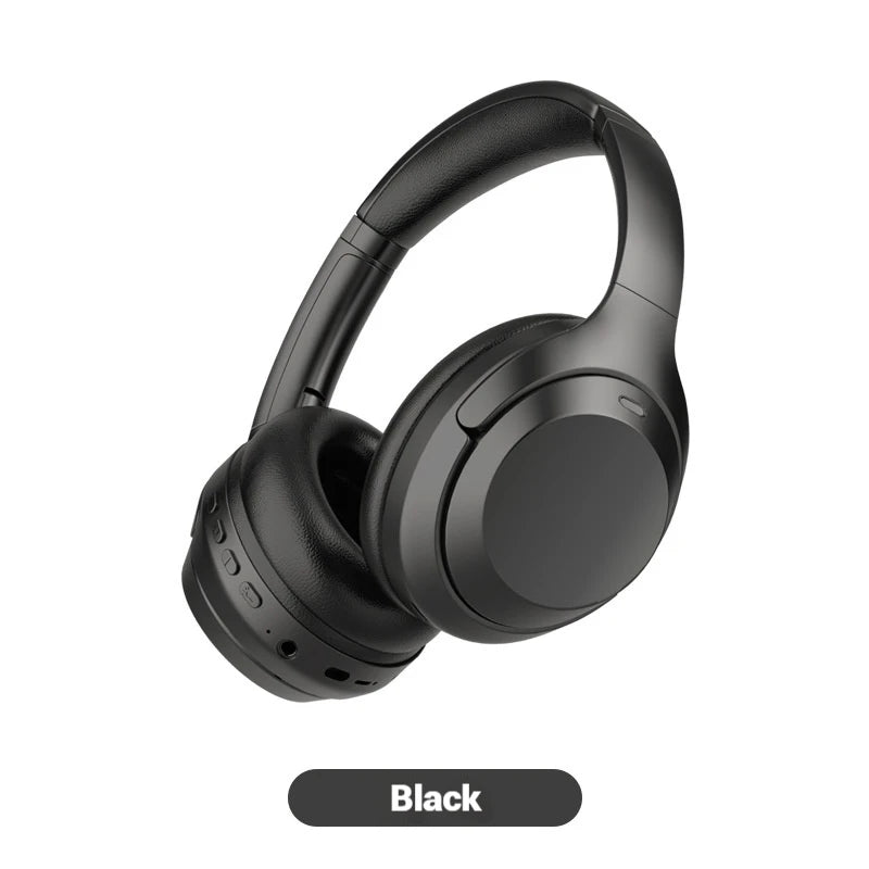 Hridz wireless Bluetooth 5.0 over-ear headphones in black – foldable gaming headset with HD mic