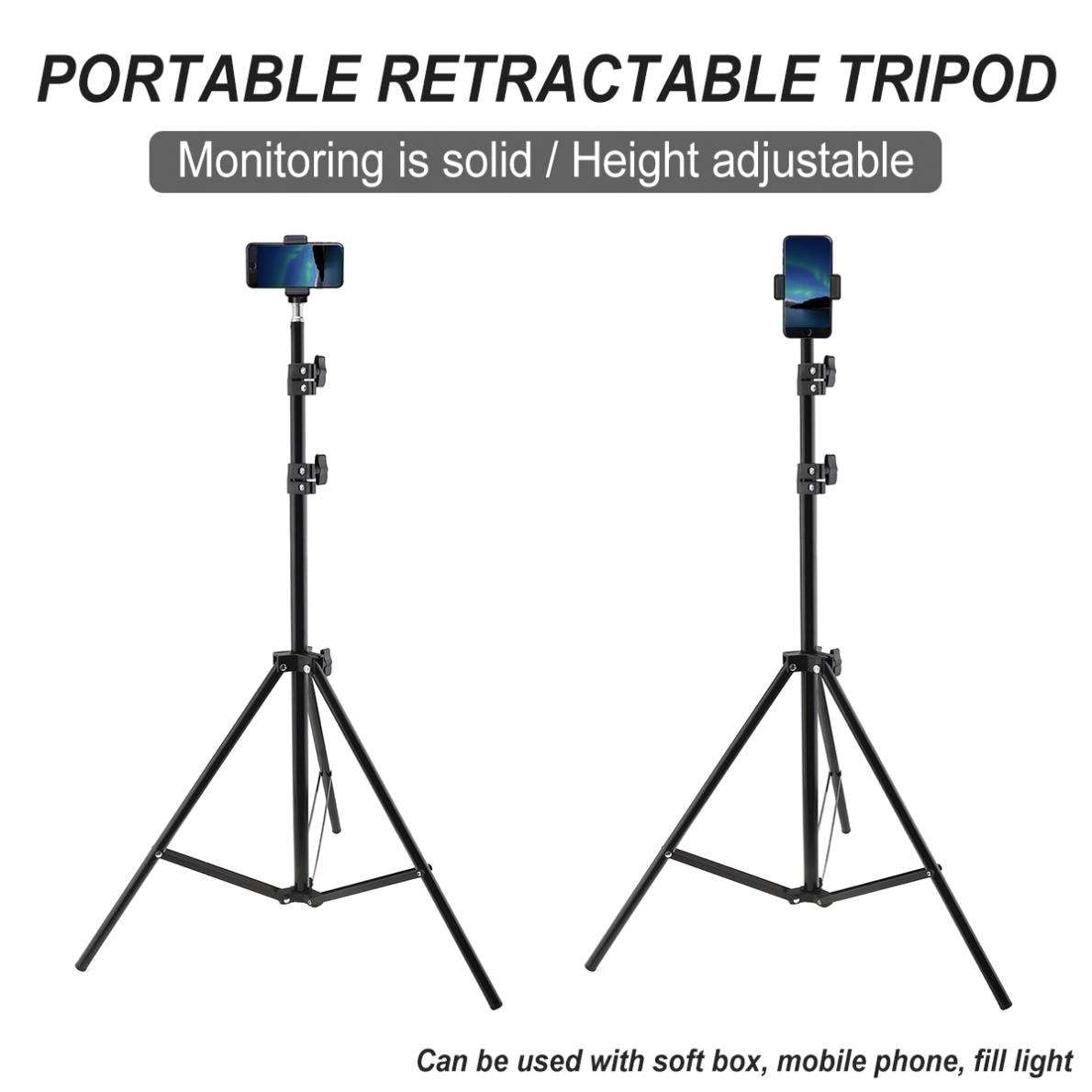 Hridz 210cm Adjustable Light Stand Tripod – 70-210cm, 1/4" Screw for Studio Flash & LED Lights