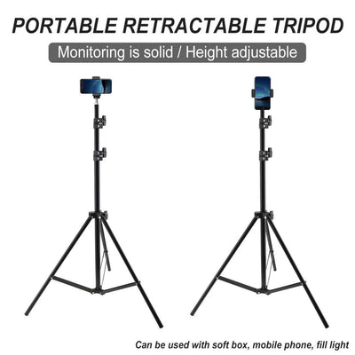 Hridz 210cm Adjustable Light Stand Tripod – 70-210cm, 1/4" Screw for Studio Flash & LED Lights