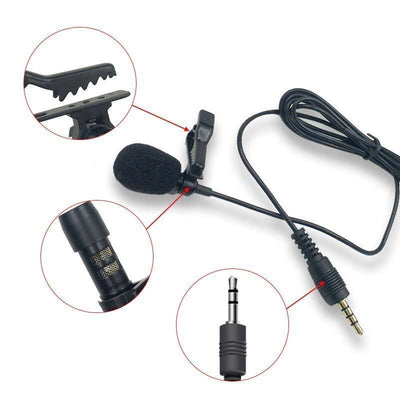 Hridz 3.5mm Clip-On Lapel Lavalier Microphone for Smartphones